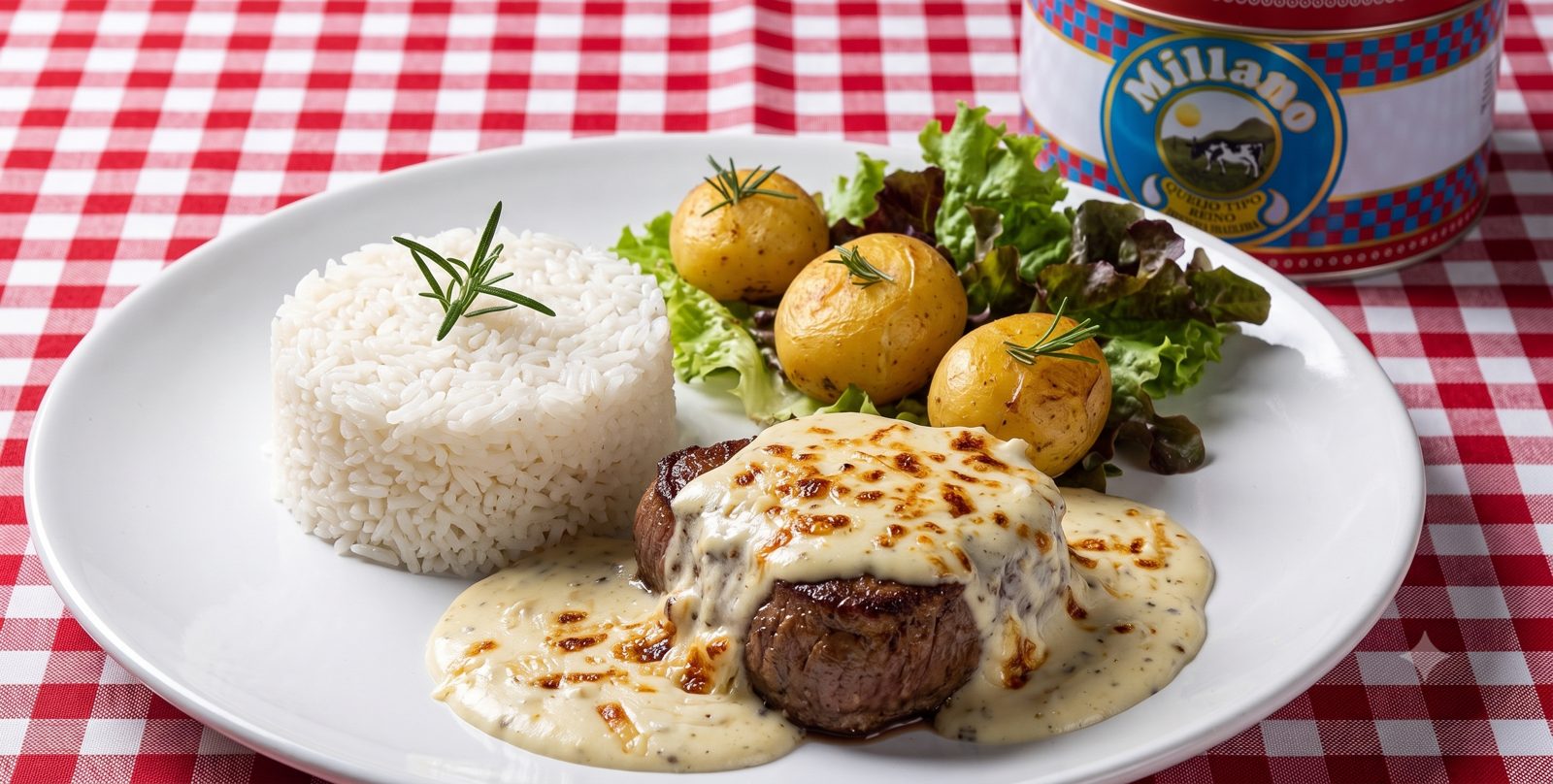 Filé Mignon ao Molho de Queijo Reino Millano